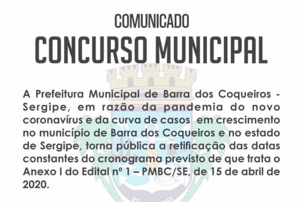 concurso barra coqueiros ago 2020