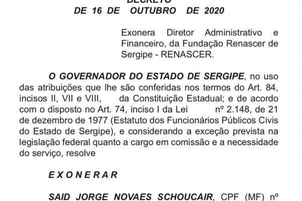 exoneracao renascer out 20