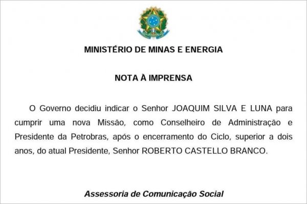 nomeacao general silva lula petrobras