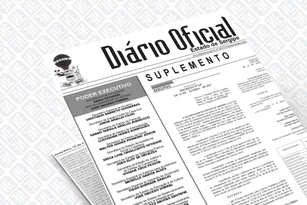 Imagem do Diário Oficial do Estado de Sergipe