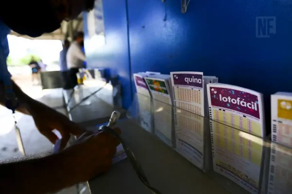 Apostador jogando em casa lotérica