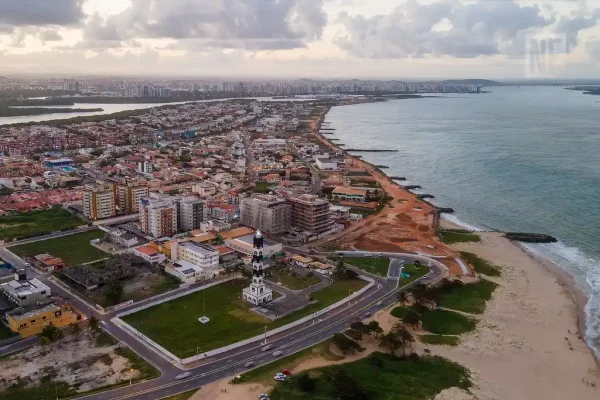 Visão aérea da praia em Aracaju