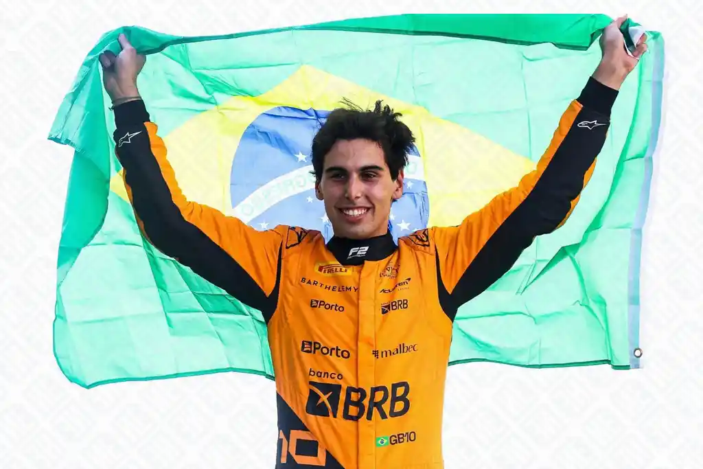 Gabriel Bortoleto comemora título da Fórmula 2