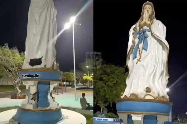Vândalo destrói imagens religiosas e diz que “ouviu vozes”