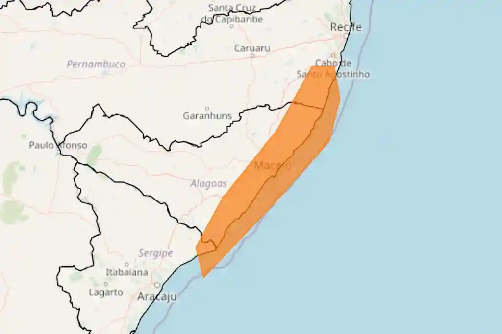 Inmet alerta para chuvas intensas em Sergipe no fim de semana