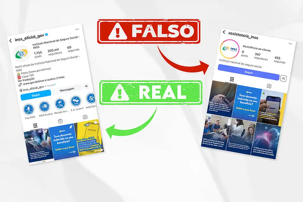 INSS alerta para golpe em perfil falso no Instagram