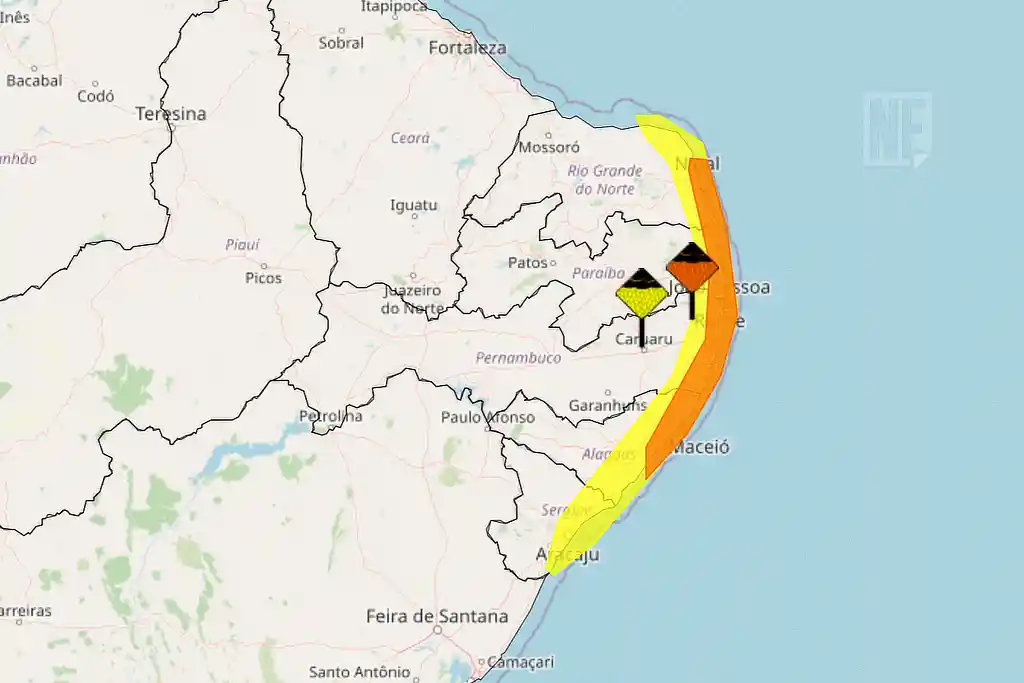 INMET alerta para acumulado de chuva em Sergipe