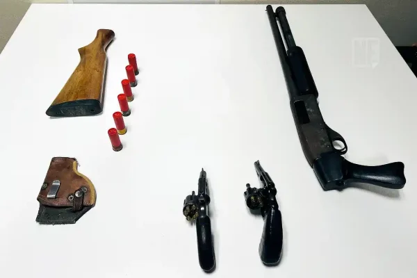 Armas apreendidas em operação conjunta das Polícias Civil e Militar em Itabaiana