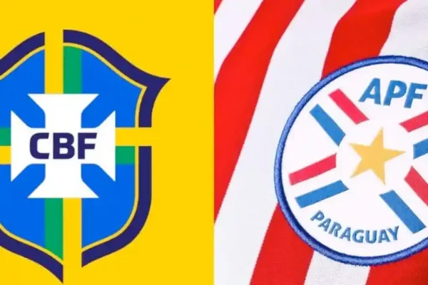 Brasões das Seleções do Brasil e Paraguai