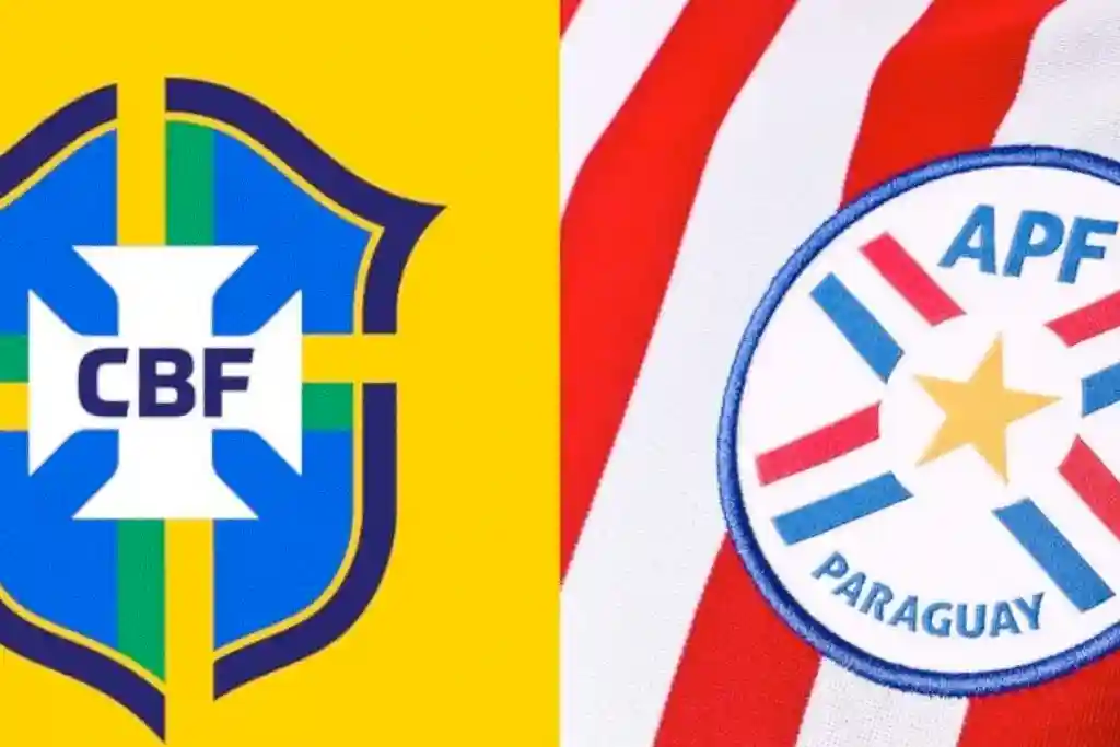 Brasões das Seleções do Brasil e Paraguai