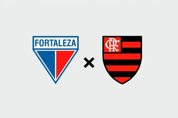 Brasões dos times de futebol Fortaleza e Flamengo