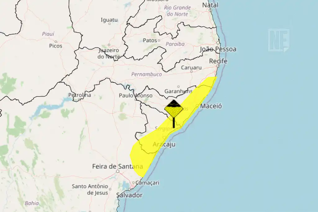 Chuvas em Sergipe seguem até sexta-feira; Inmet emite alerta amarelo