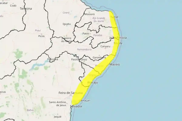 Inmet mantém alertas de chuva em Sergipe e outros estados