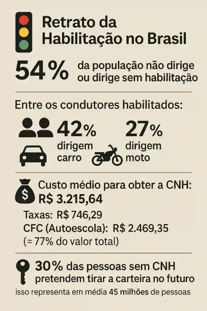 Dados sobre o retrato da habilitação no Brasil