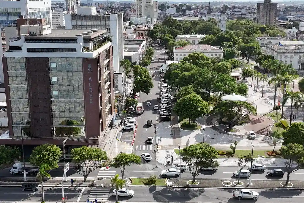 Vista aérea da Praça Fausto Cardoso, em Aracaju