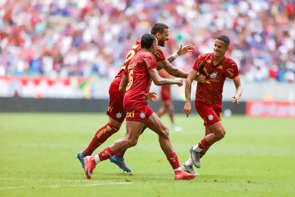 Jogadores do Bahia comemoram gol, 21ª rodada do Campeonato Brasileiro 2025 - 24/08/2025