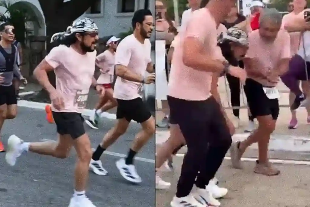 Bell Marques passa bem, após passar mal em corrida; assista