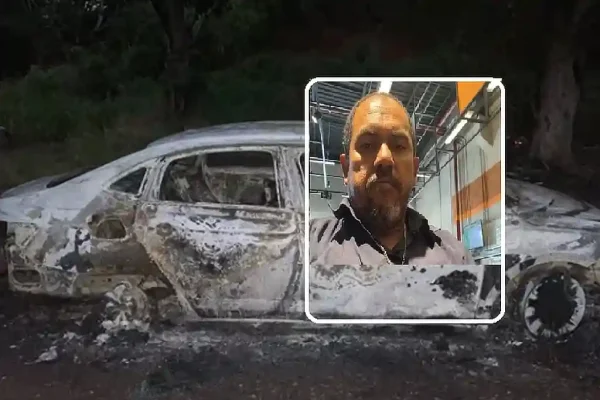 carro incendiado taxista
