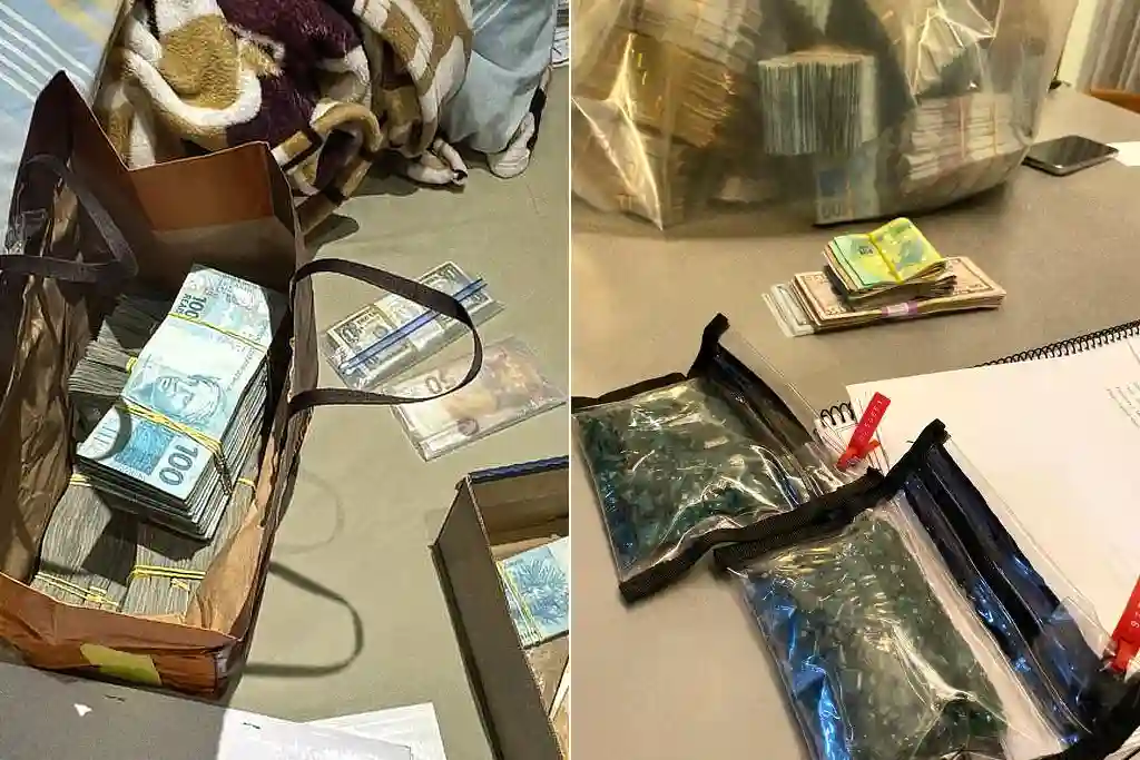 Dinheiro apreendido na Operação Ícaro