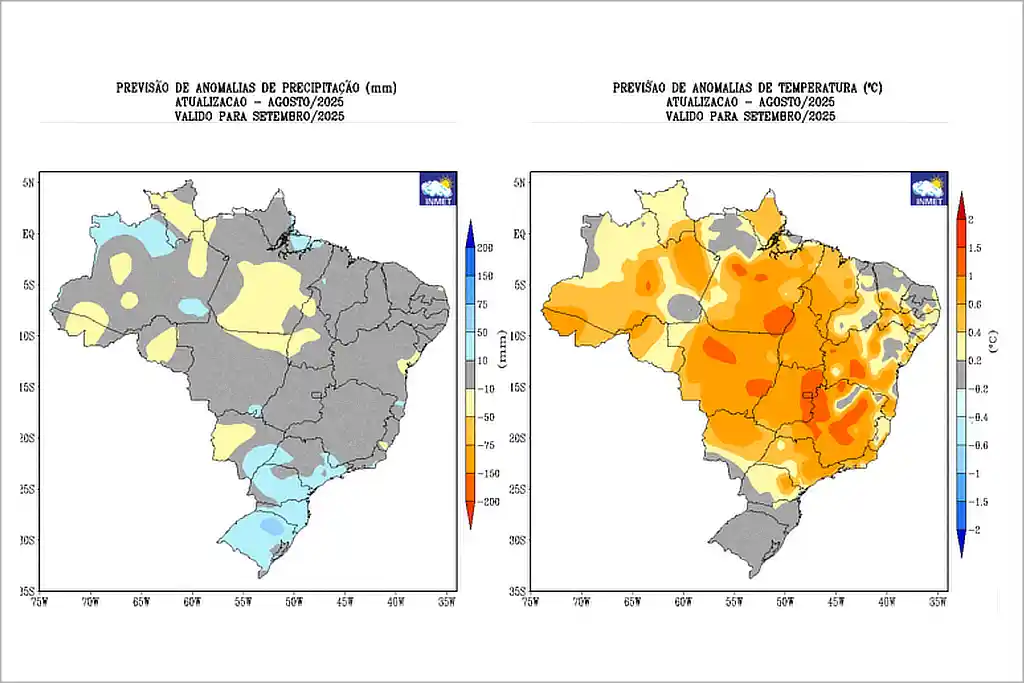 Setembro 2025: calor e chuva acima da média, diz INMET
