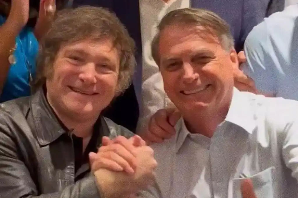 Presidente argentino Javier Milei e Jair Bolsonaro