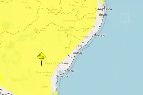 INMET alerta para risco de vendaval em 41 cidades de Sergipe