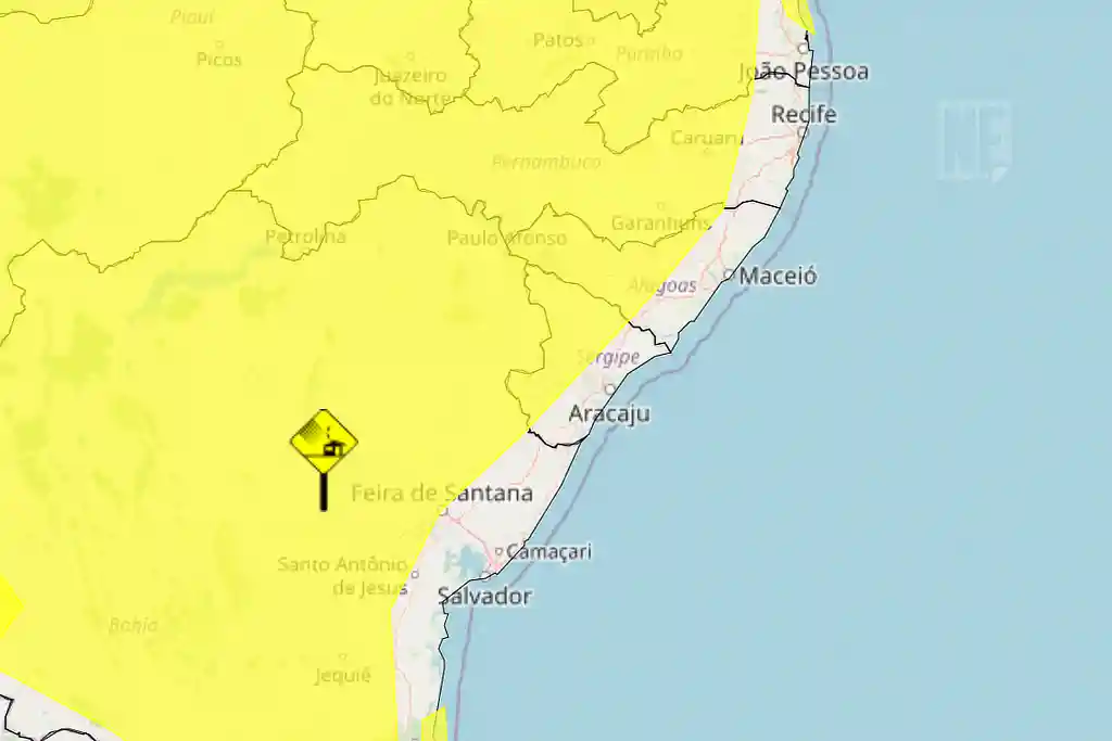 INMET alerta para risco de vendaval em 41 cidades de Sergipe