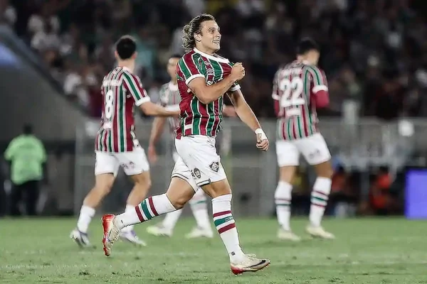 Canobbio comemora gol pelo Fluminense na Copa do Brasil 2025