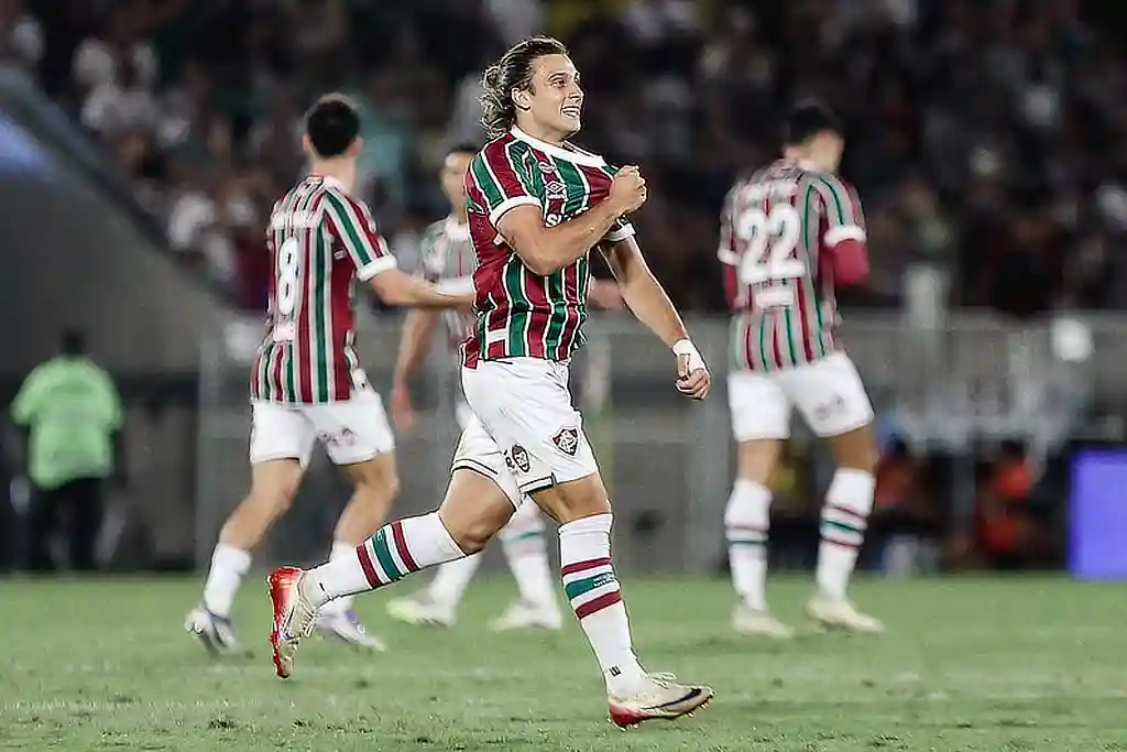 Canobbio comemora gol pelo Fluminense na Copa do Brasil 2025