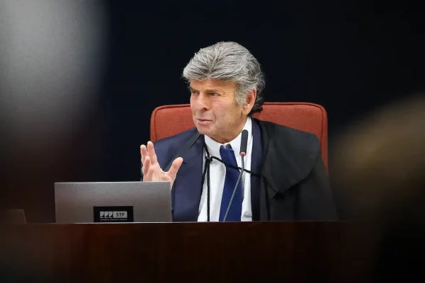 Ministro Luiz Fux, durante julgamento de Bolsonaro na 1ª Turma do STF - 10/09/2025