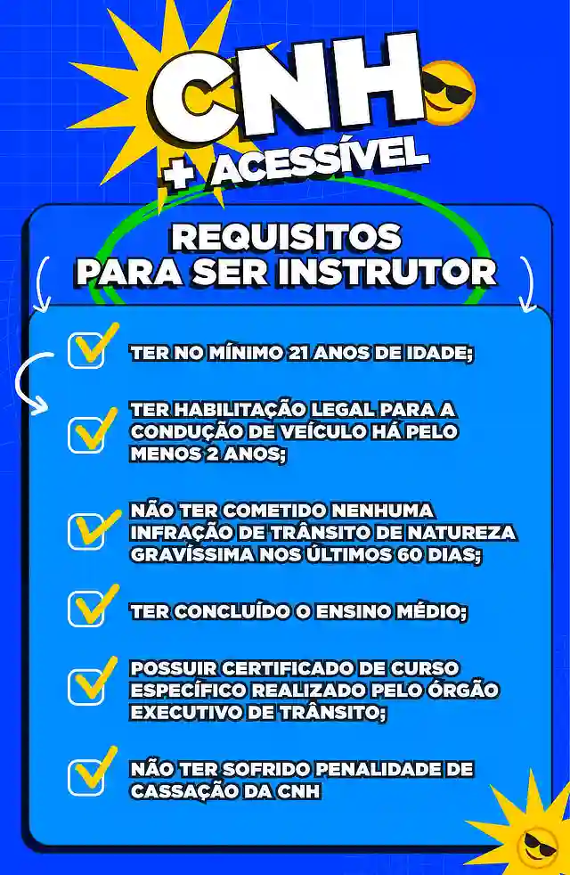 CNH acessível - requisitos para ser instrutor