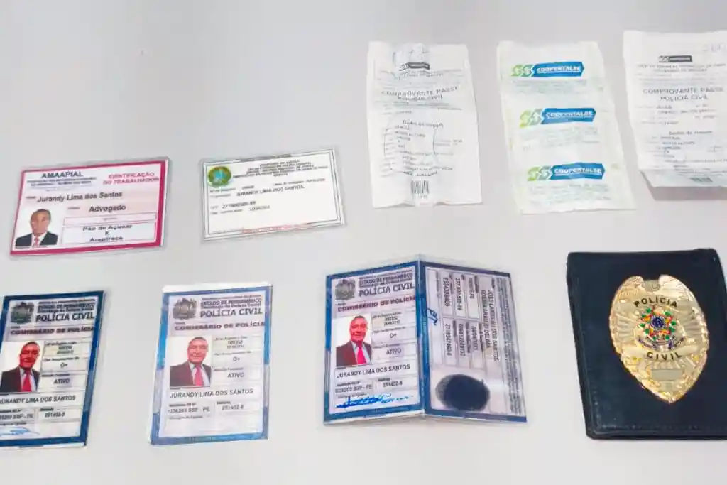Documentos falsos de homem que se passava por Policial Civil em Sergipe