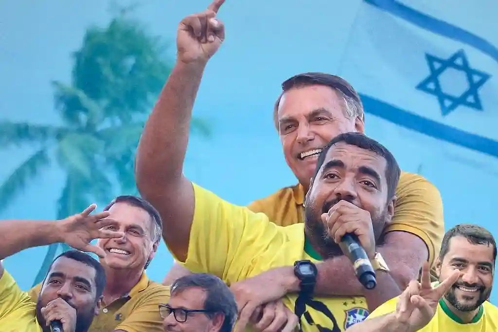Montagem com fotos do deputado Luizão Dona Trampi com Bolsonaro