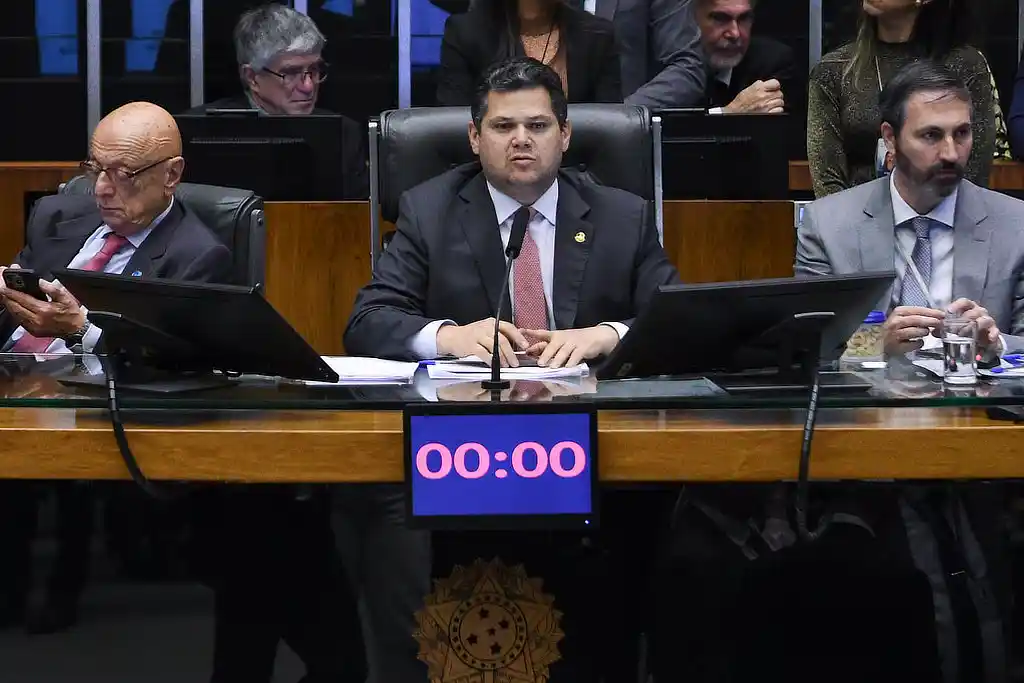 Senador Davi Alcolumbre durante Sessão conjunta do Congresso Nacional - Deliberação de Vetos