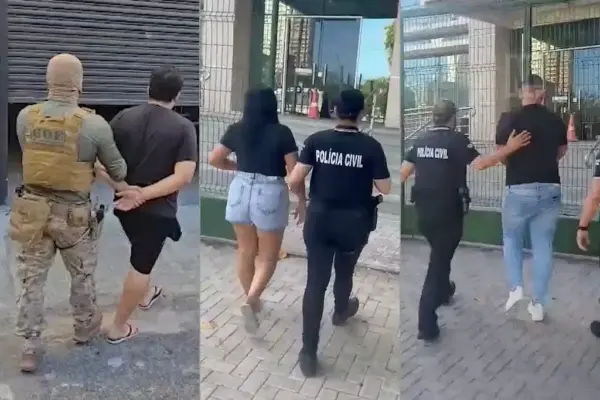 Golpe do falso advogado faz vítimas em 4 estados; na imagem, grupo é preso por policiais