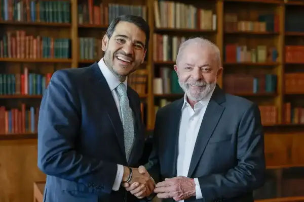 O Advogado Geral da União, Jorge Messias, indicado a ministro do Supremo Tribunal Federal, e o Presidente da República Luís Inácio Lula da Silva. Brasília - 20.11.2025