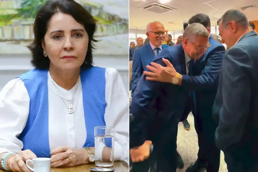 Emília Corrêa e o abraço do Mitidieri em Valmir de Francisquinho