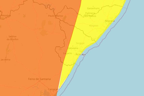 Alerta do INMET aponta concentração de chuvas intensas em Sergipe