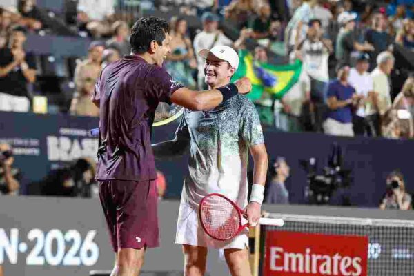 João Fonseca e Marcelo Melo na final do Rio Open