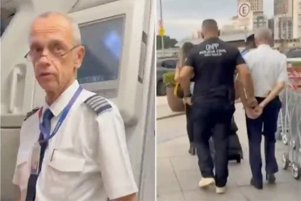 Piloto preso dentro de avião no Brasil
