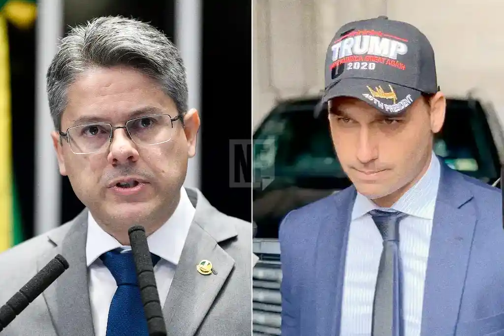 Senador Alessandro Vieira e o ex-deputado Eduardo Bolsonaro