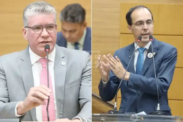 Os deputados Cristiano Cavalcante e Georgeo Passos, durante Sessão Plenária na Alese
