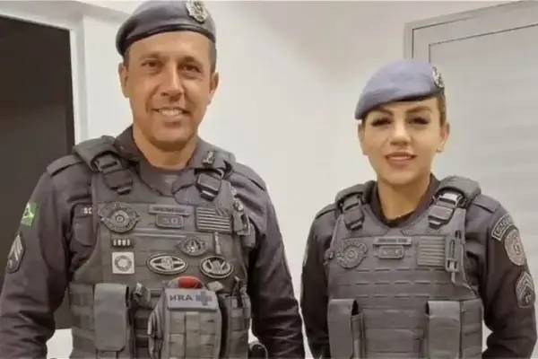 Tenente-coronel da PM Geraldo Leite Rosa Neto e a esposa Gisele Alves Santana