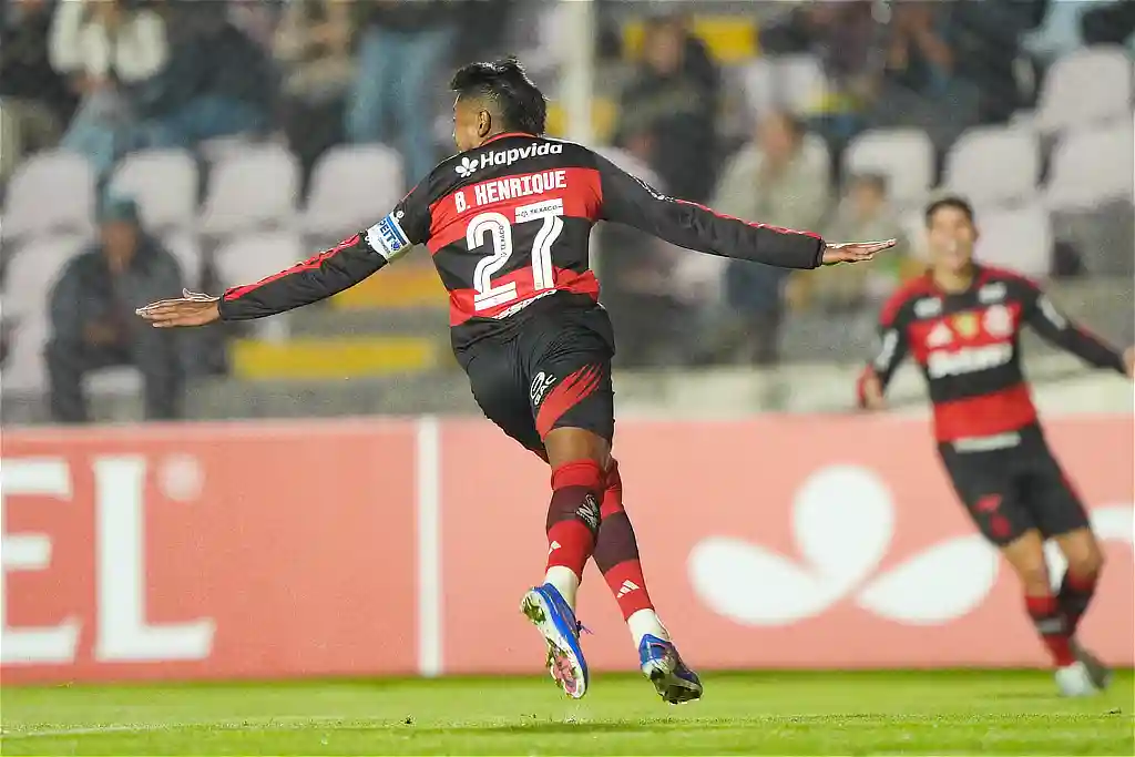 Flamengo começa com Vitória na Libertadores 1 Bruno Henrique, do Flamengo, comemora gol na estreia da Libertadores 2026