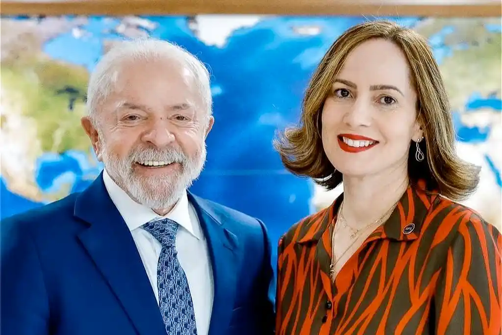 Lula e a presidente do INSS, Ana Cristina