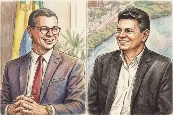 Imagem gerada por IA do governador Fábio Mitidieri e Valmir