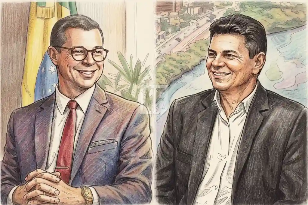 Imagem gerada por IA do governador Fábio Mitidieri e Valmir