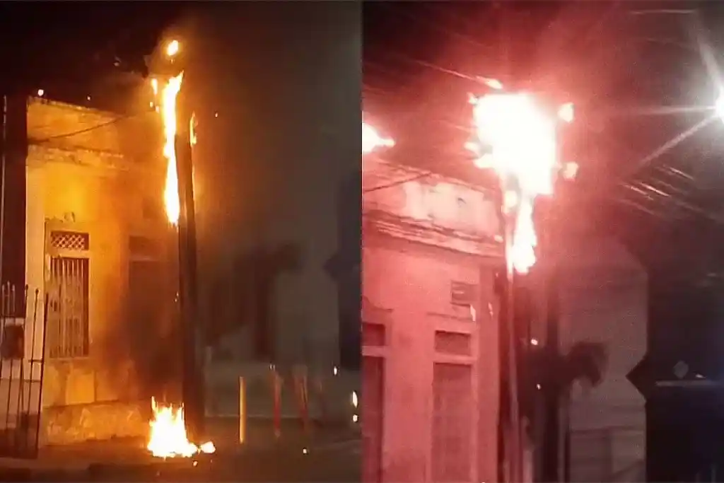 Furto de cabos causa incêndio de poste em Aracaju 1 Furto de cabos causa incêndio de poste no bairro São José, em Aracaju