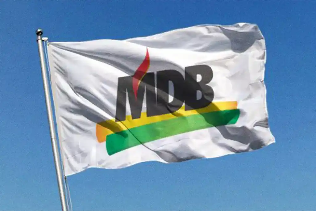 Bandeira com a marca do MDB