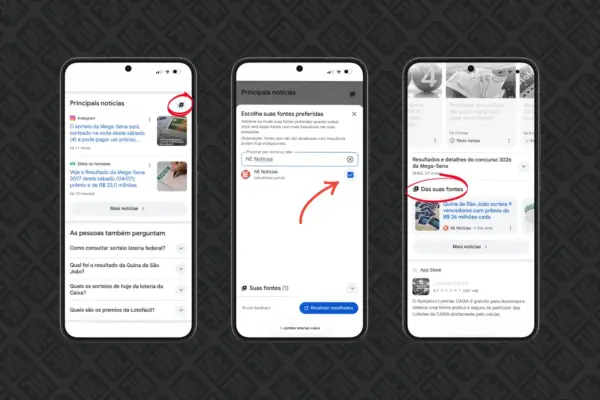 NE como fonte preferida de notícias do Google